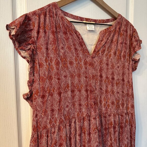 Sweet Magnolia | XXL Short Sleeve Tiered Maxi Dress Viscose Lined Boho Peasant - Picture 4 of 12